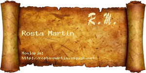 Rosta Martin névjegykártya
